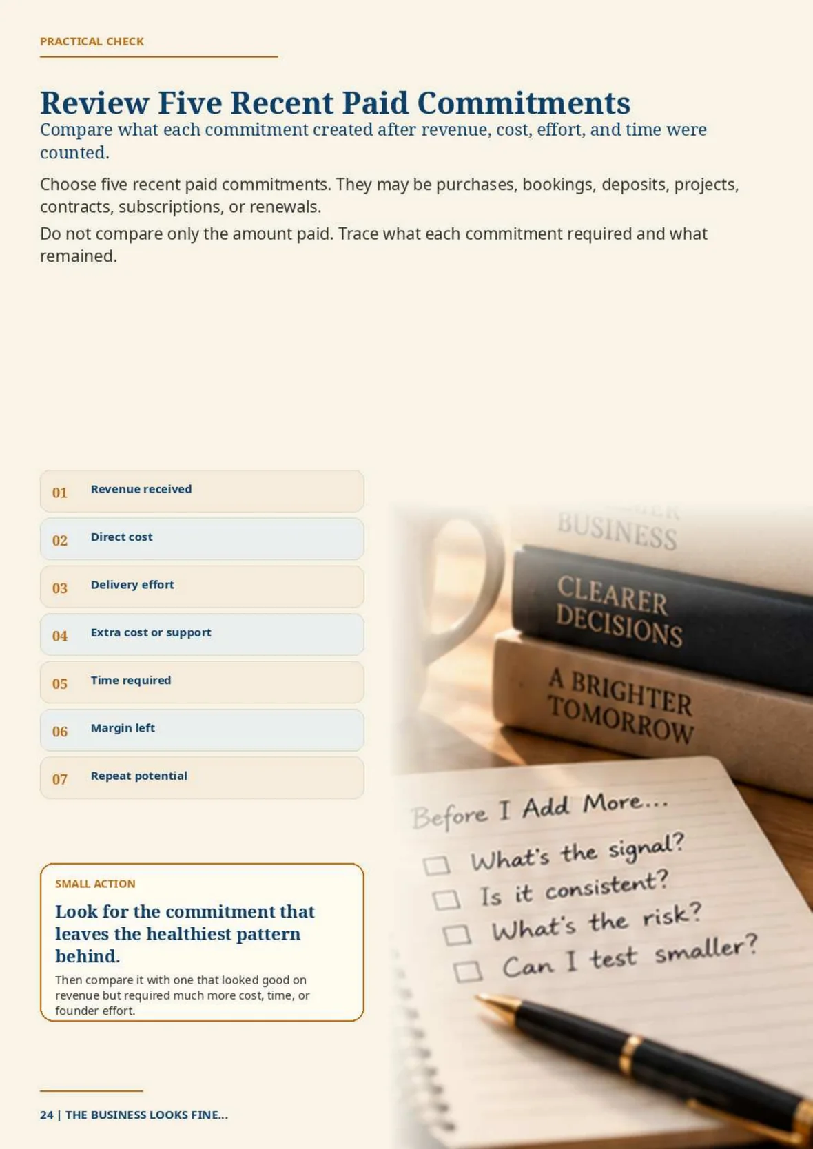 Commercial Edition practical page: Review Five Recent Paid Commitments