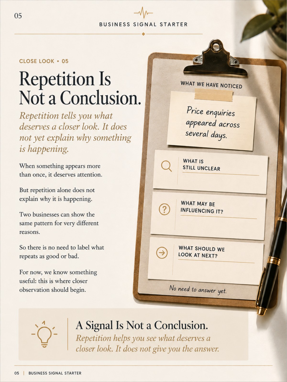 Business Signal Starter A Signal Is Not a Conclusion preview